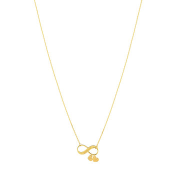 Collier plaqué or infini et pampille coeur personnalisables 45 cm