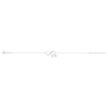 Bracelet argent 925 infini et pampilles coeurs 21 cm