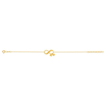 Bracelet plaqué or infini et coeurs personnalisable 21 cm
