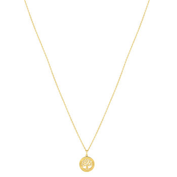 Collier plaqué or arbre de vie personnalisable zirconias 44,5 cm