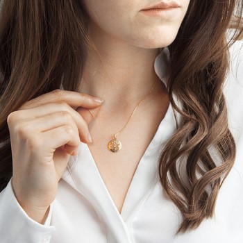 Collier plaqué or arbre de vie personnalisable zirconias 44,5 cm