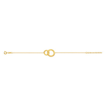 Bracelet plaqué or cercles entrelacés 21,5 cm