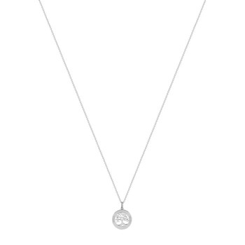 Collier argent 925 maille forçat et arbre de vie zirconias 44,5 cm