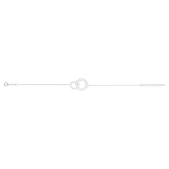Bracelet argent 925 2 cercles entrelacés personnalisables 21 cm