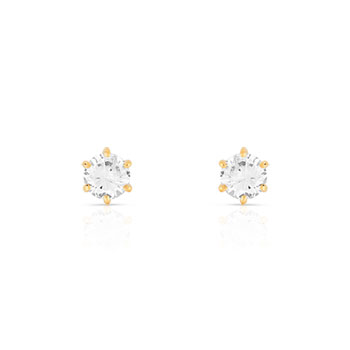 Boucles d'oreilles or 750 jaune diamant