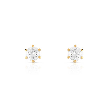Boucles d'oreilles or 750 jaune diamant
