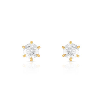 Boucles d'oreilles or 750 jaune diamant