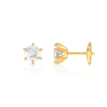 Boucles d'oreilles or 750 jaune diamant