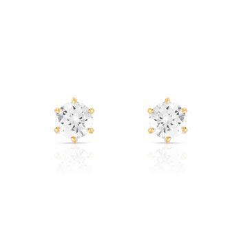 Boucles d'oreilles or 750 jaune diamant