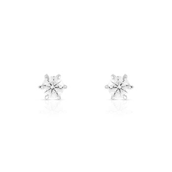 Boucles d'oreilles or 750 blanc diamant
