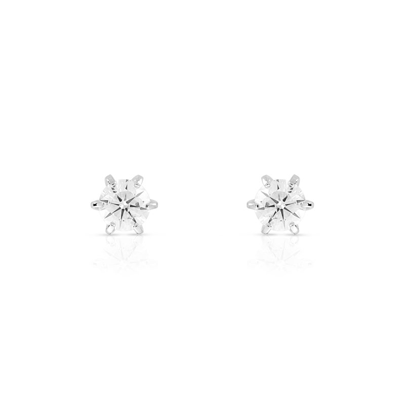 Boucles d'oreilles or 750 blanc diamant