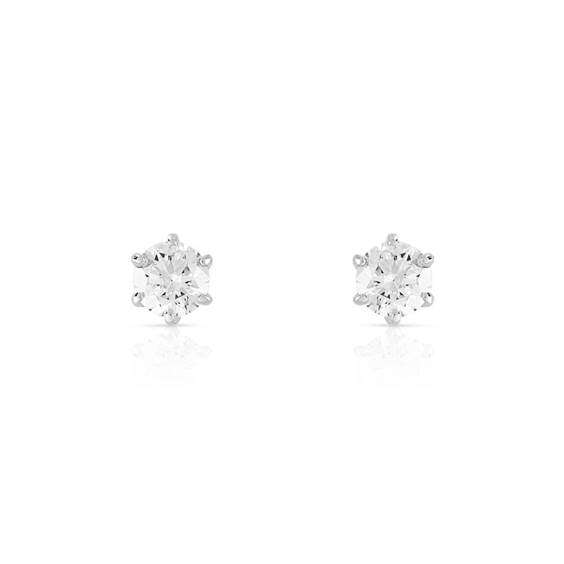 Boucles d'oreilles or 750 blanc diamant H/P1