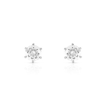 Boucles d'oreilles or 750 blanc diamant H/P1