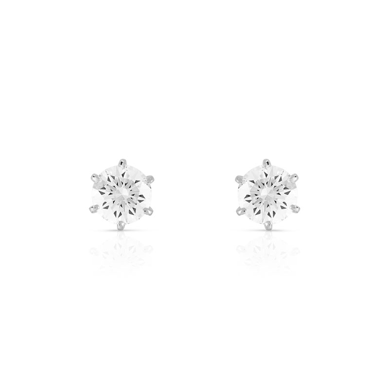 Boucles d'oreilles or 750 blanc diamant H/P1