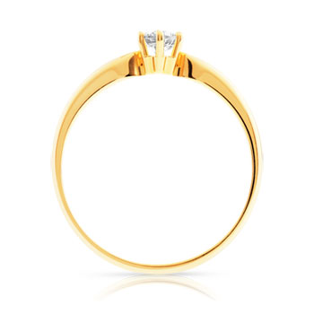 Bague solitaire or 750 jaune diamant 20/100e de carat