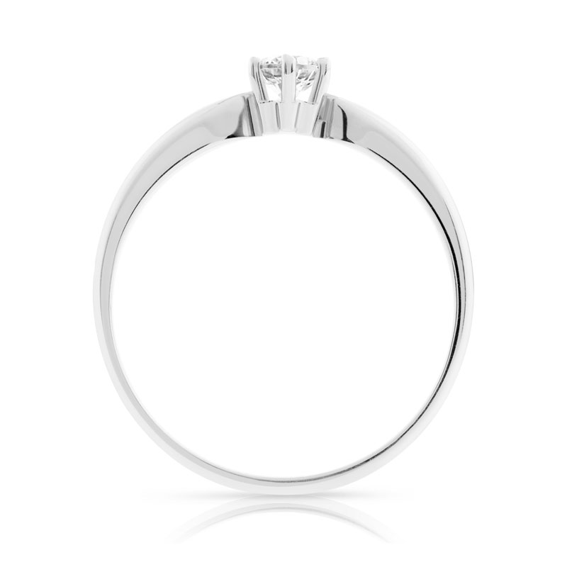 Bague solitaire or 750 blanc diamant 20/100e de carat - vue 2