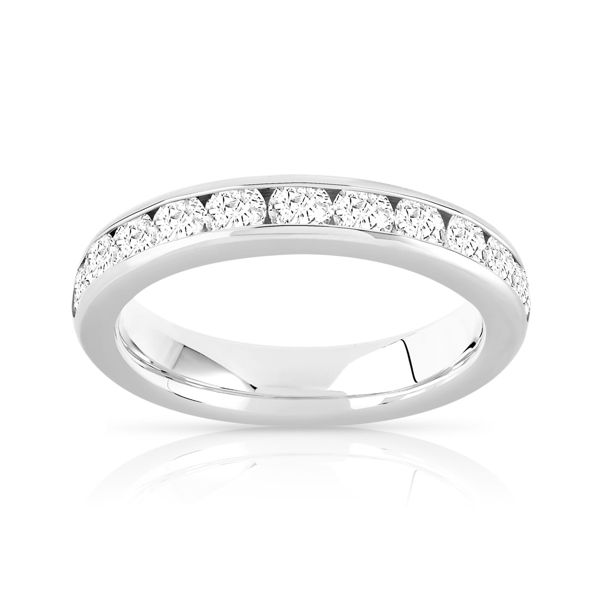 Alliance demi-tour or 750 blanc diamant HSI