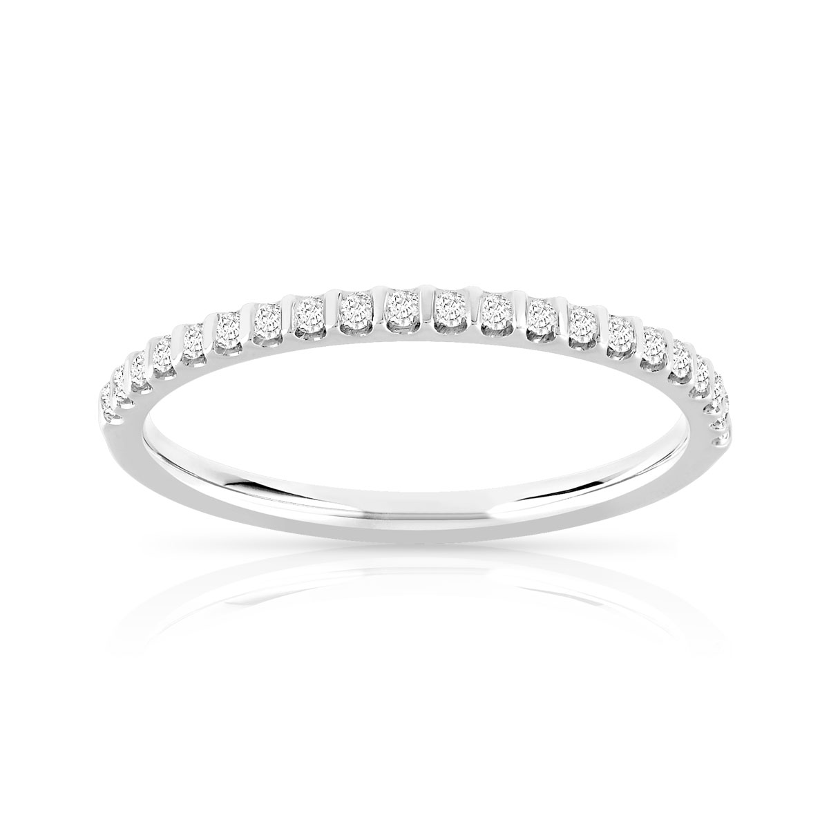 Alliance demi-tour or 750 blanc diamant HSI