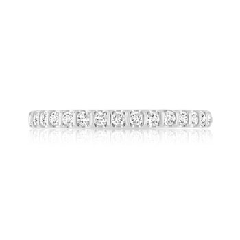 Alliance demi-tour or 750 blanc diamant HSI