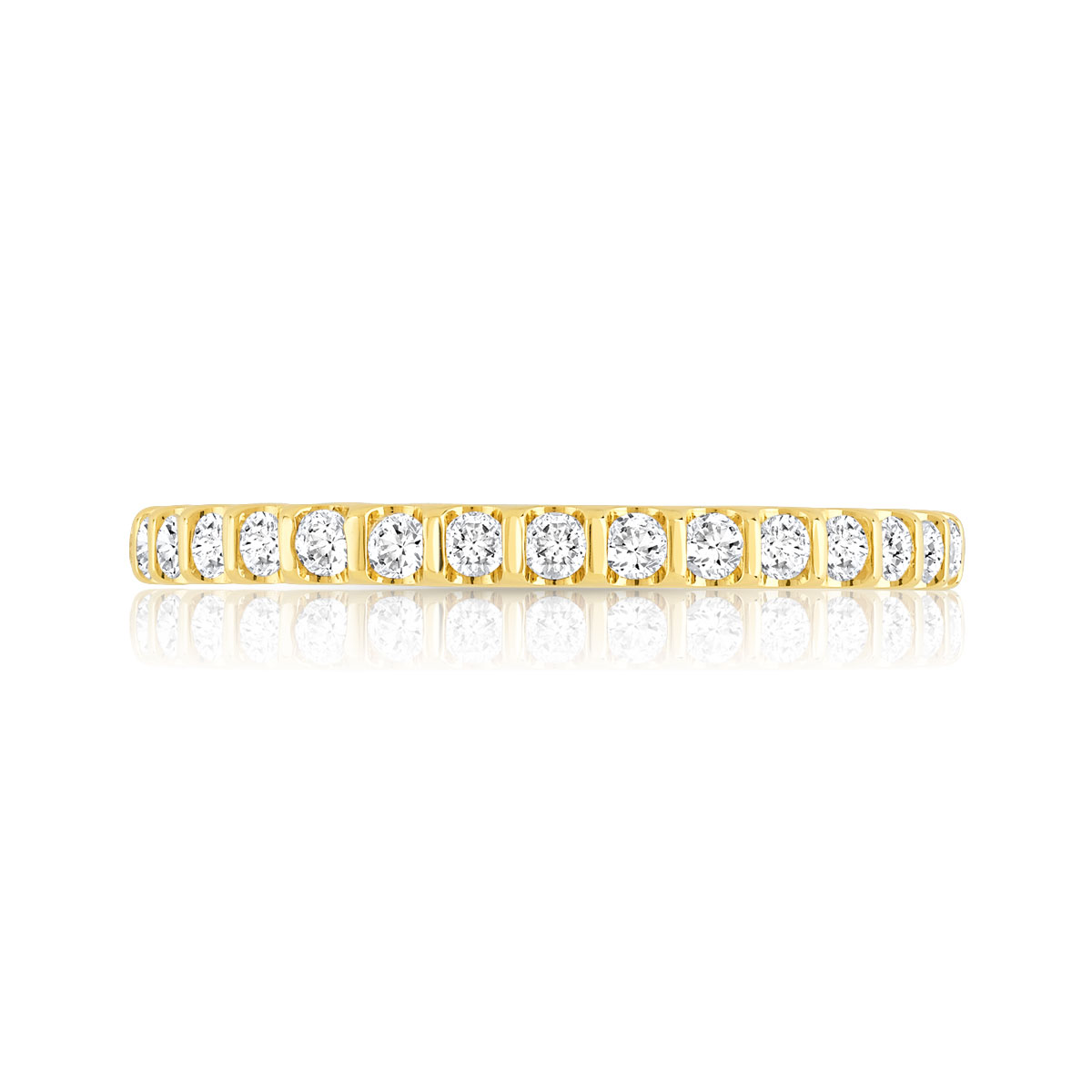 Alliance demi-tour or 750 jaune diamant H/SI - vue 3