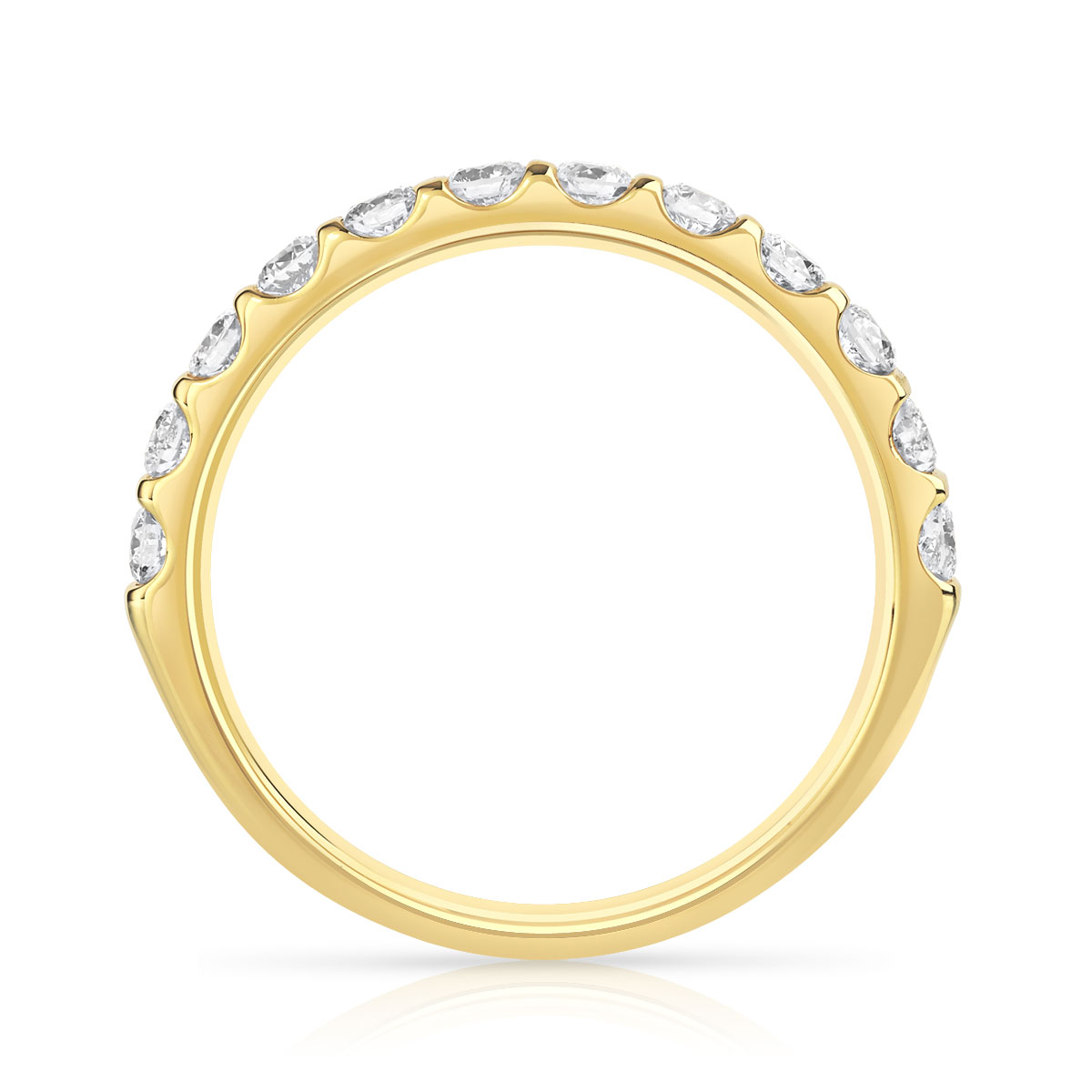 Alliance demi-tour or 750 jaune diamant H/SI - vue 2