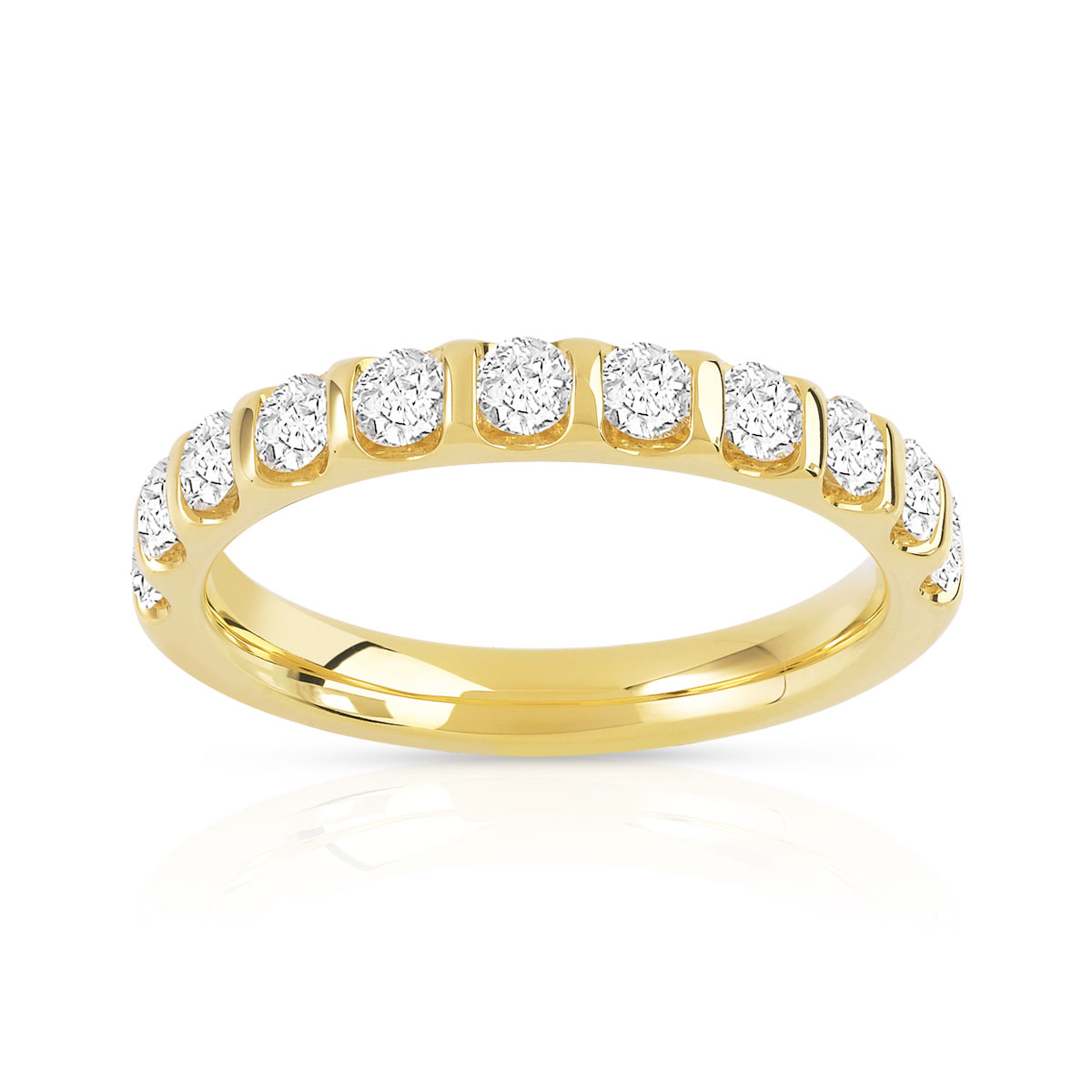 Alliance demi-tour or 750 jaune diamant H/SI