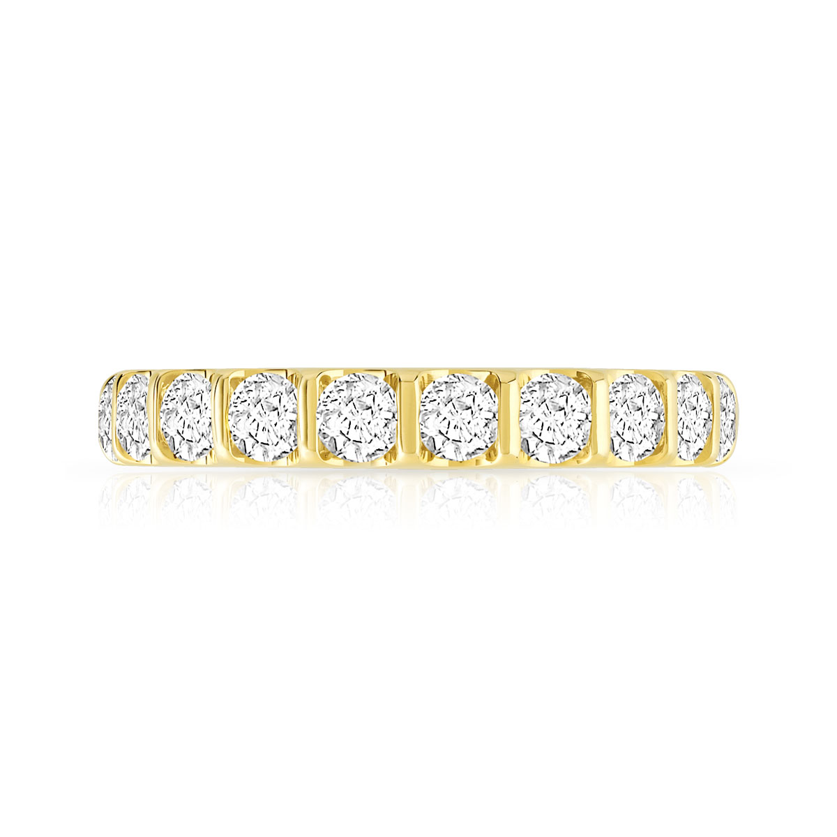 Alliance demi-tour or 750 jaune diamant H/SI - vue 3