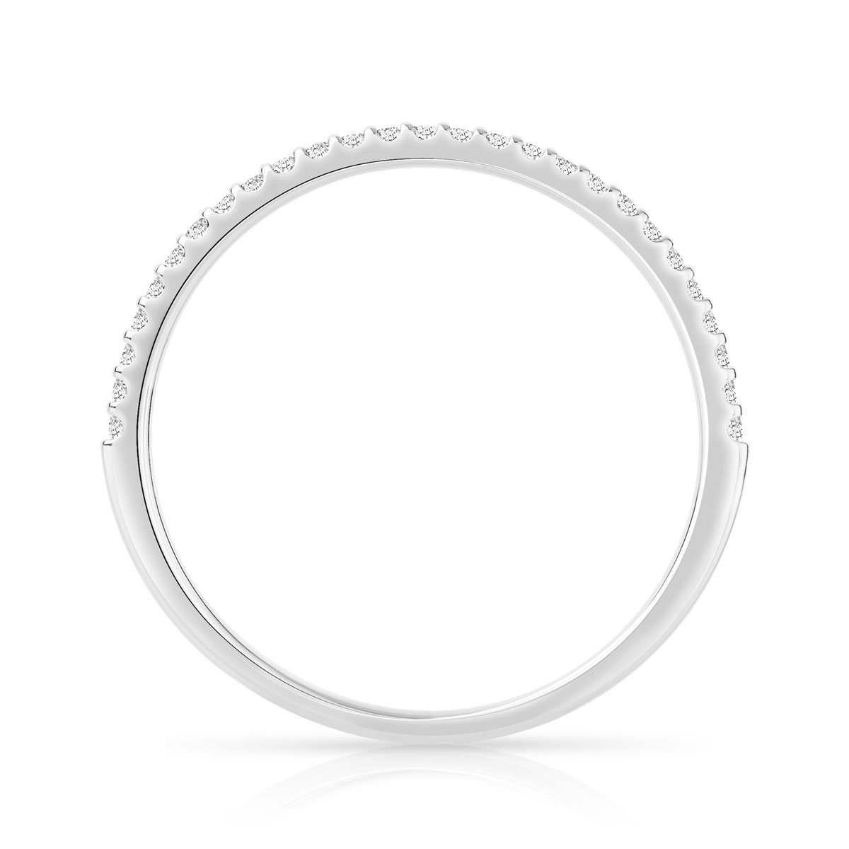 Alliance demi-tour or 750 blanc diamant H/SI - vue 2