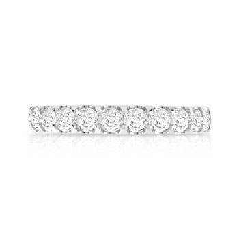 Alliance demi-tour or 750 blanc diamant H/SI