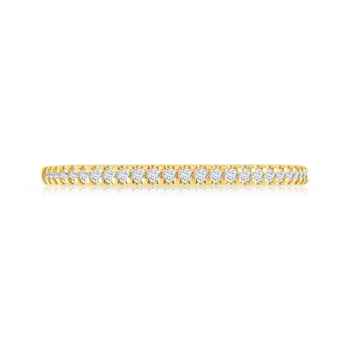 Alliance demi-tour or 750 jaune diamant H/SI - vue 3