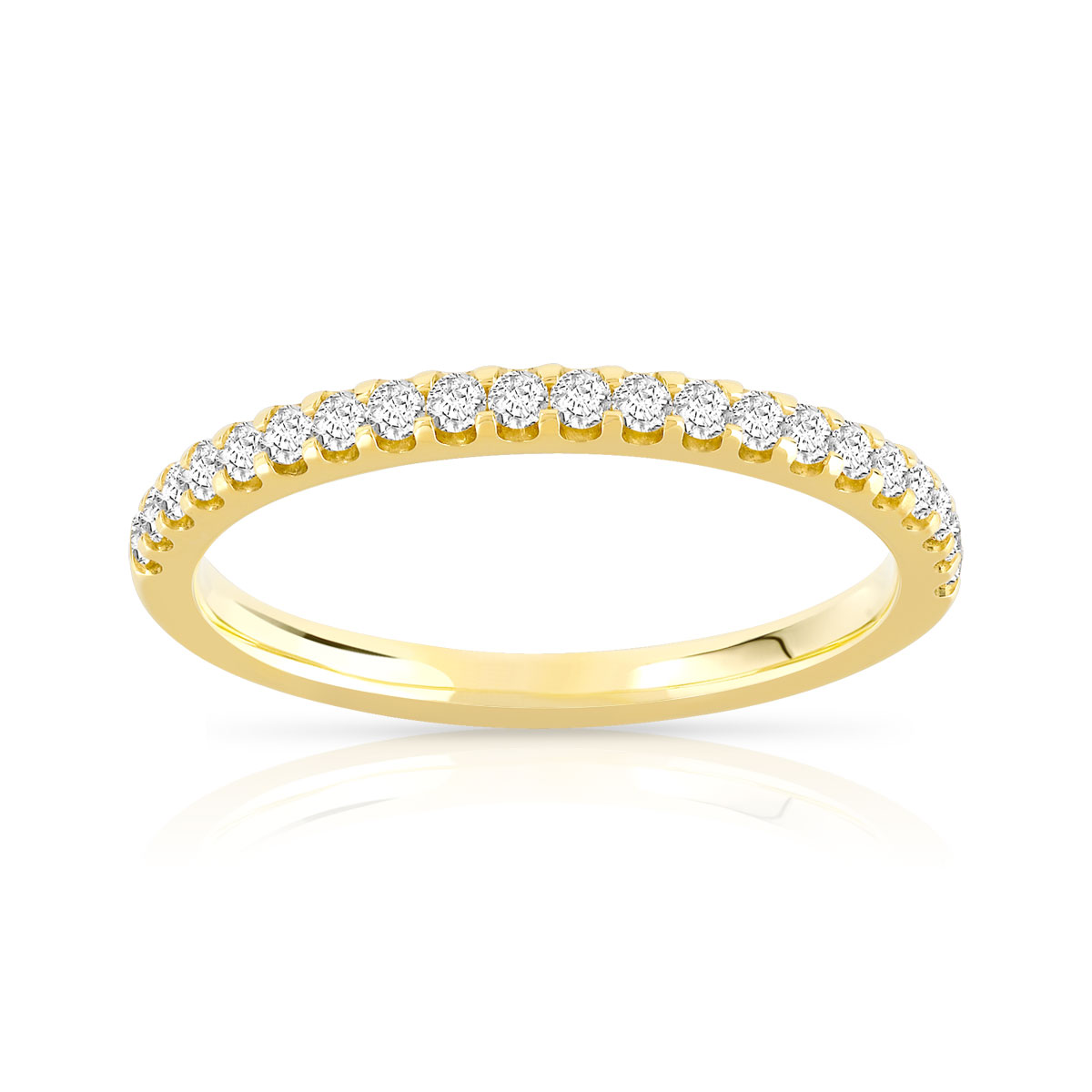 Alliance demi-tour or 750 jaune diamant H/SI