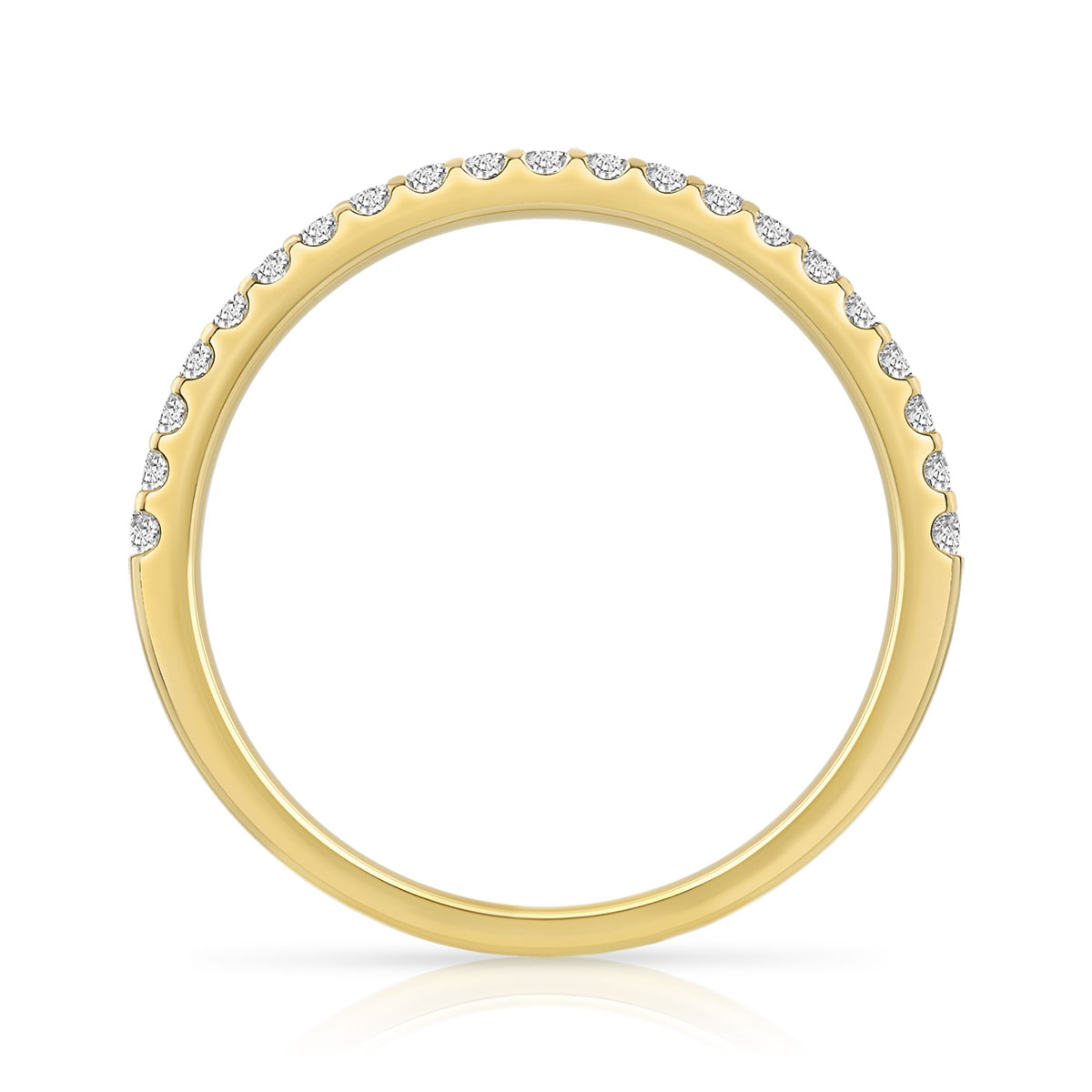 Alliance demi-tour or 750 jaune diamant H/SI - vue 2