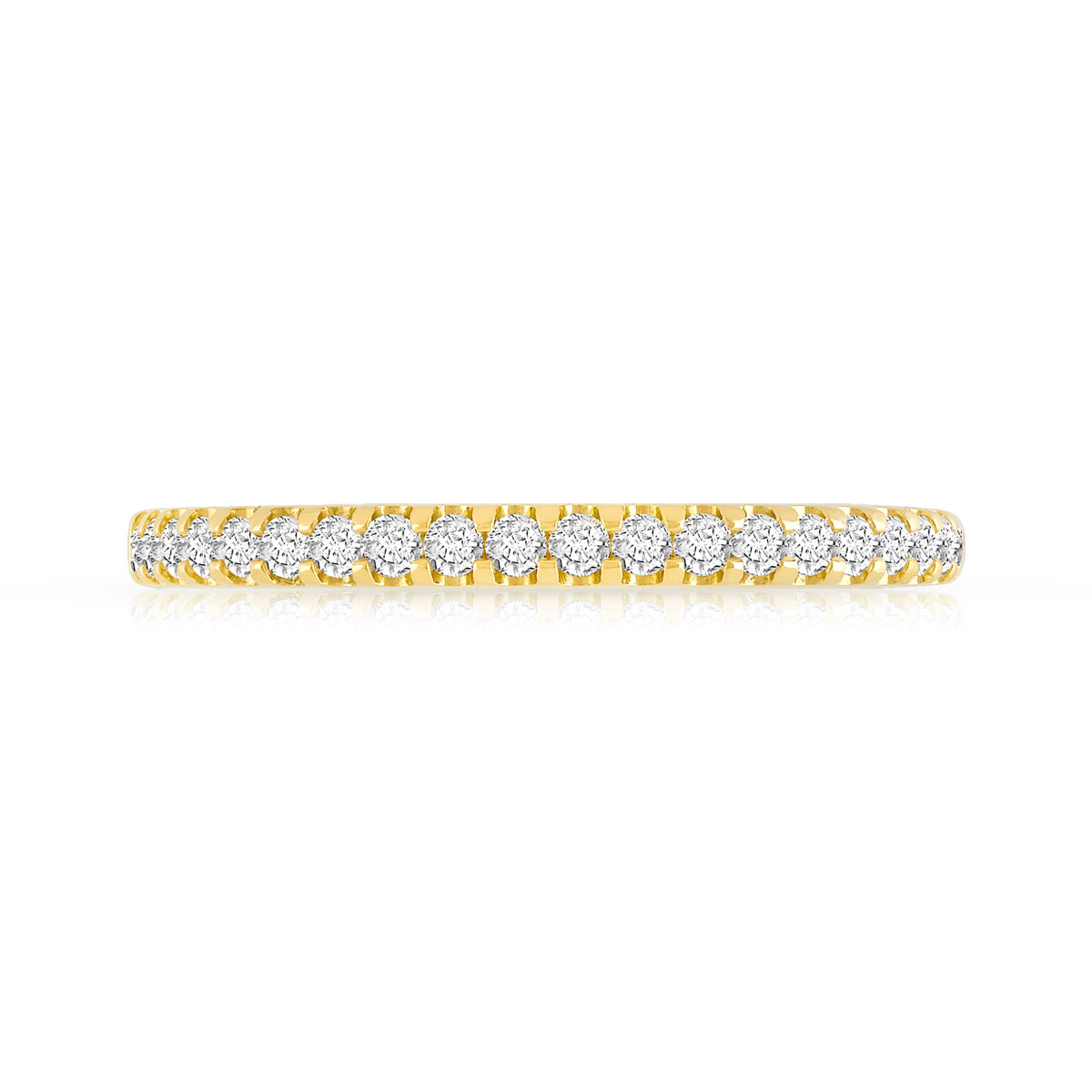 Alliance demi-tour or 750 jaune diamant H/SI - vue 3