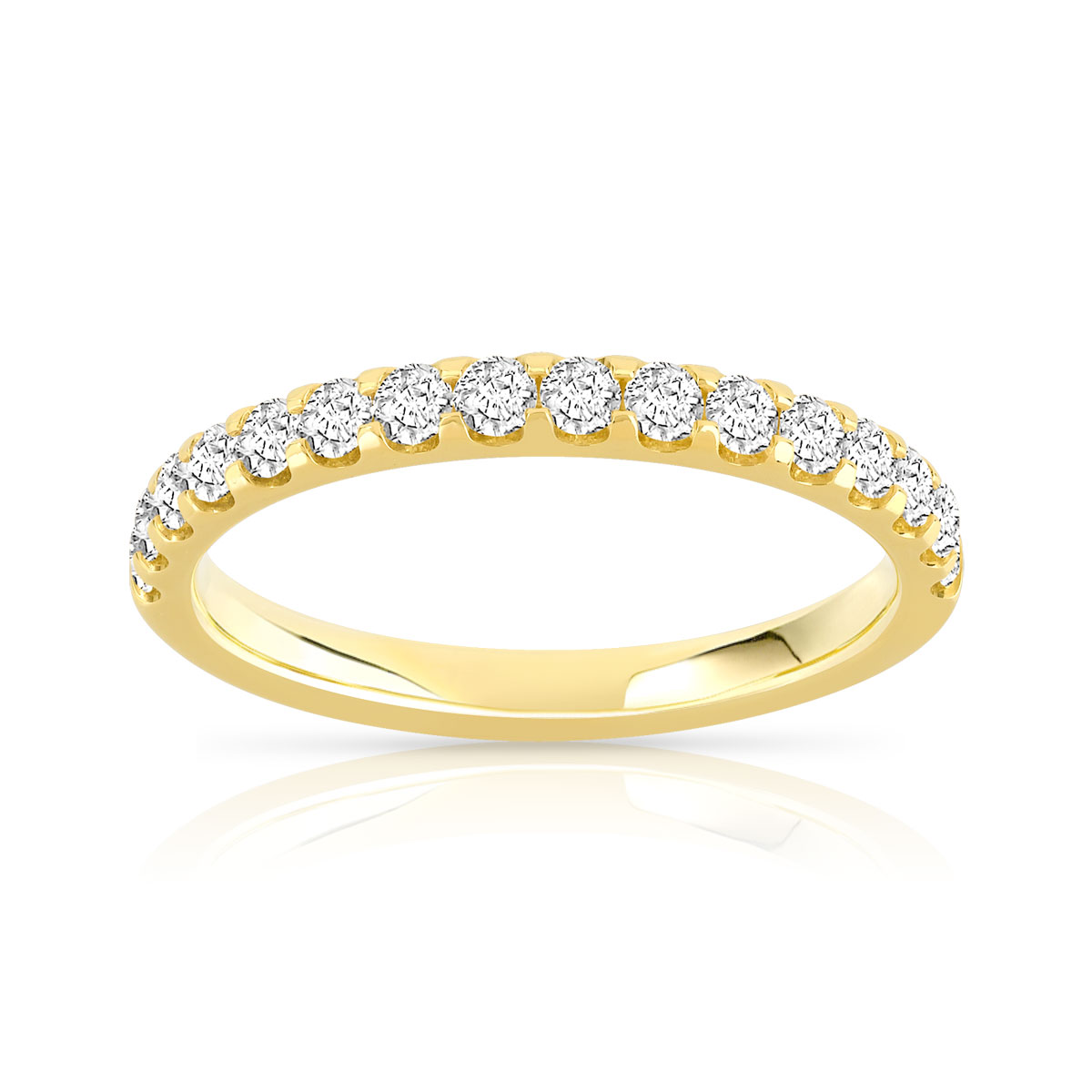 Alliance demi-tour or 750 jaune diamant H/SI