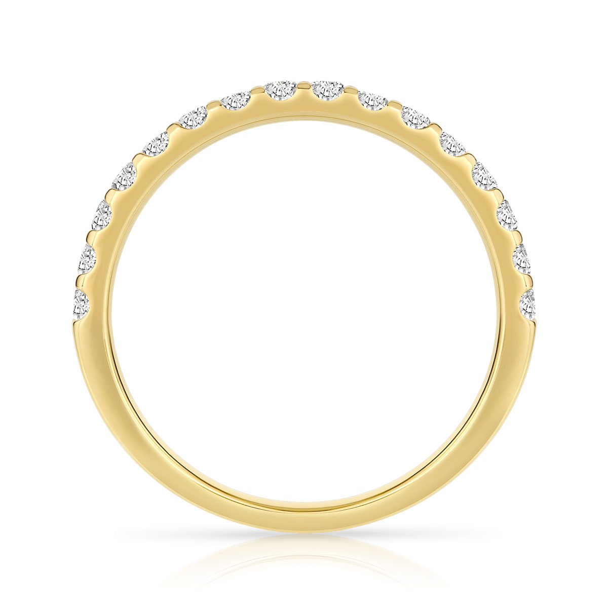 Alliance demi-tour or 750 jaune diamant H/SI - vue 2