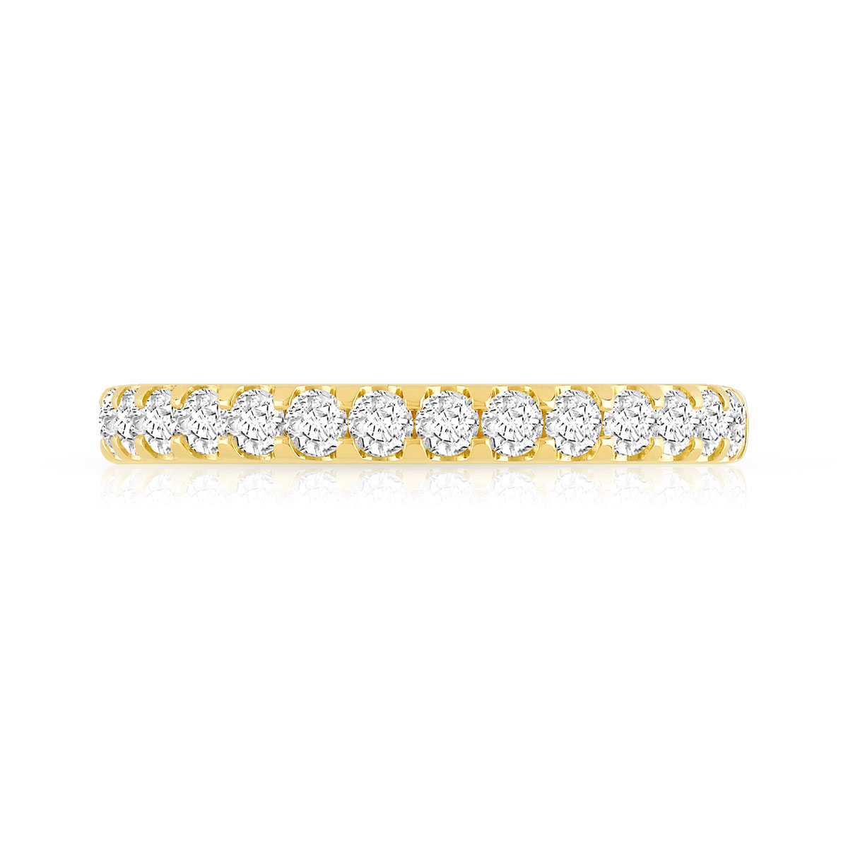 Alliance demi-tour or 750 jaune diamant H/SI - vue 3
