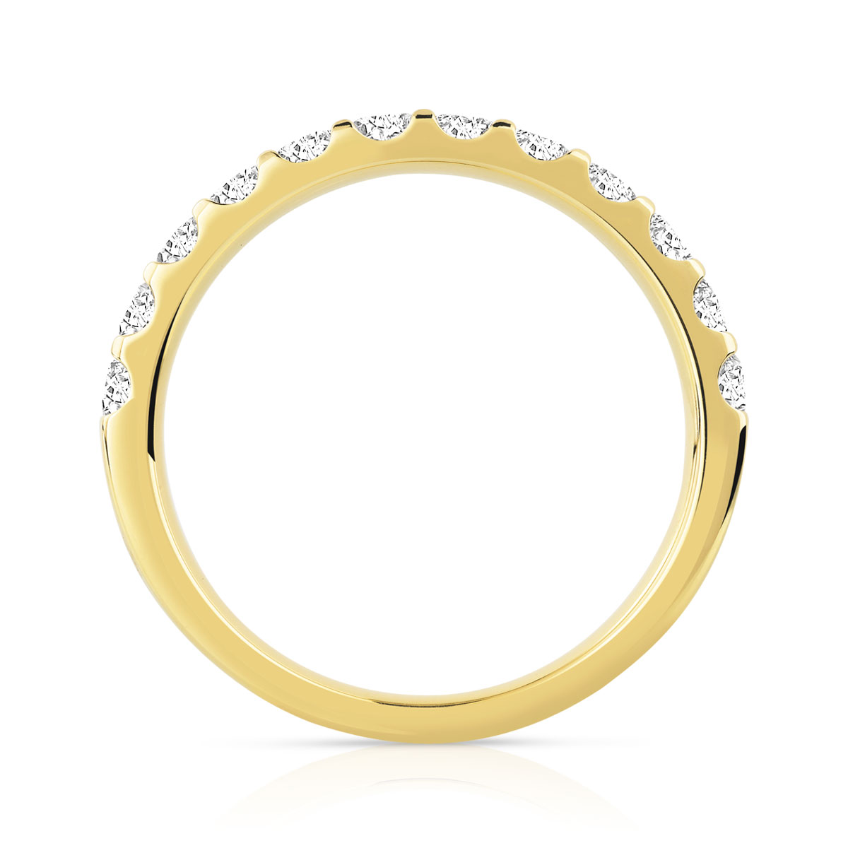 Alliance demi-tour or 750 jaune diamant H/SI - vue 2