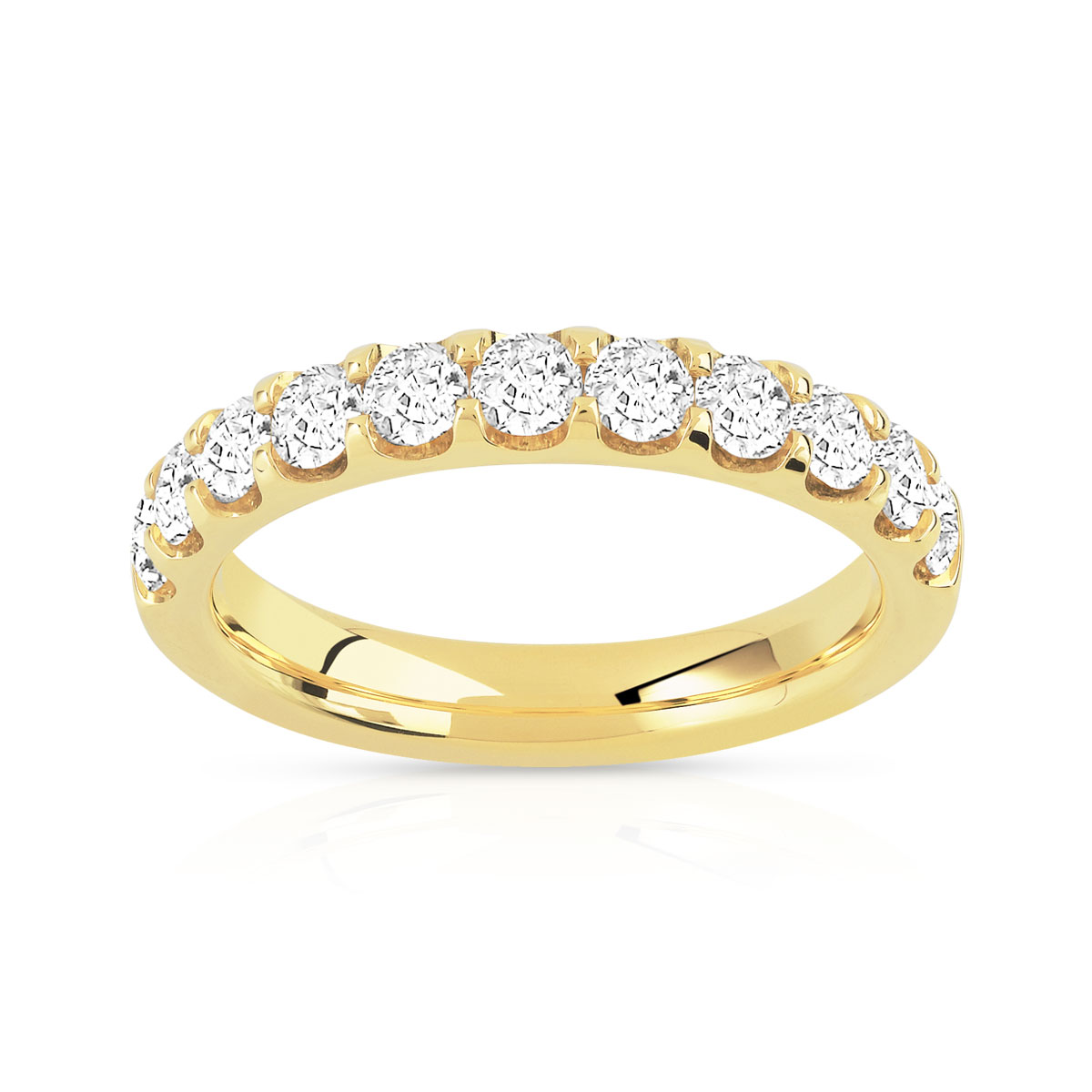 Alliance demi-tour or 750 jaune diamant H/SI
