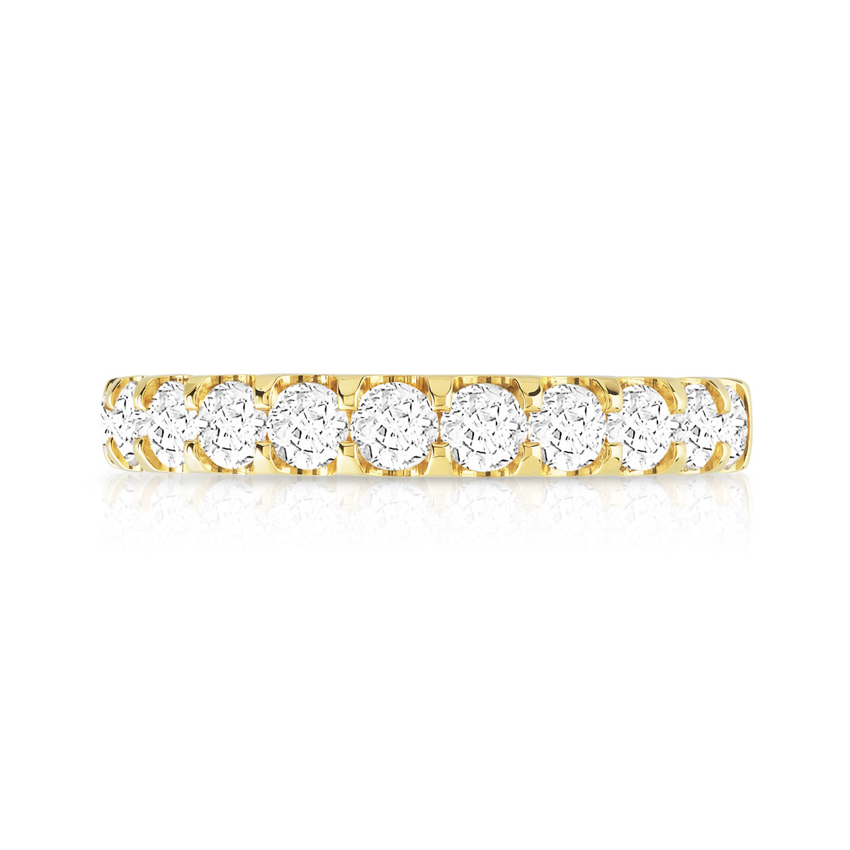 Alliance demi-tour or 750 jaune diamant H/SI - vue 3