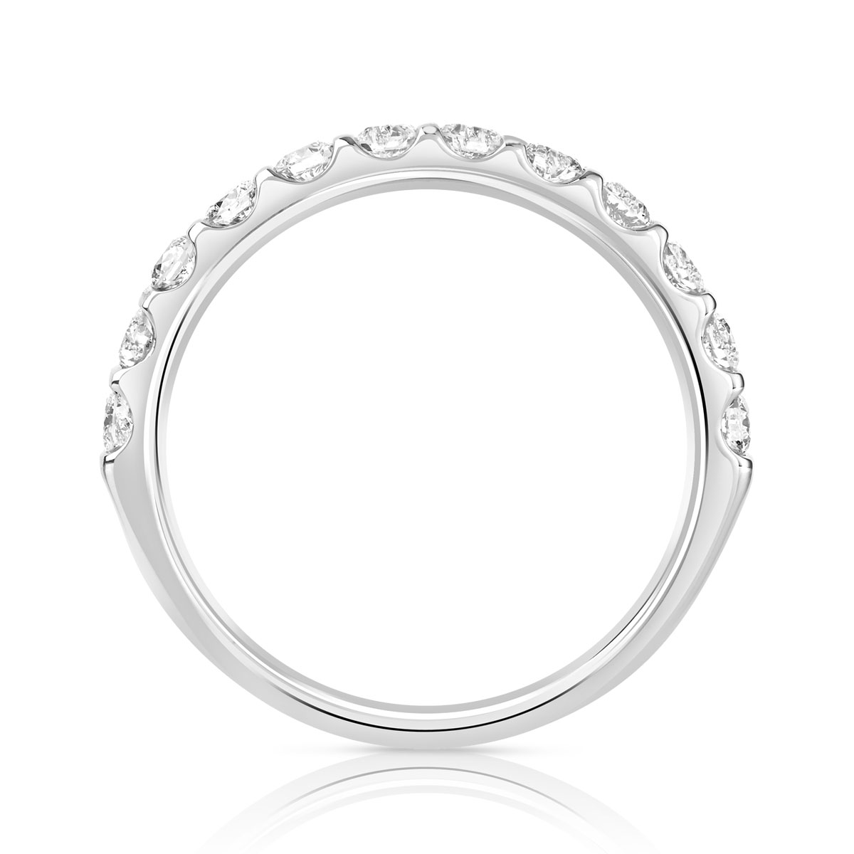Alliance demi-tour or 750 blanc diamant H/SI - vue 2