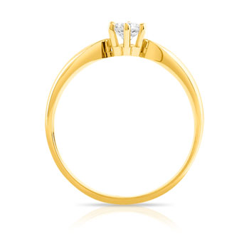 Bague solitaire or 750 jaune diamant 25/100e de carat