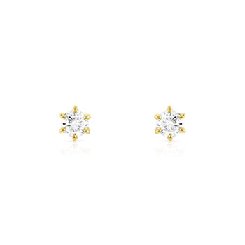 Boucles d'oreilles or 750 jaune diamant H/P1