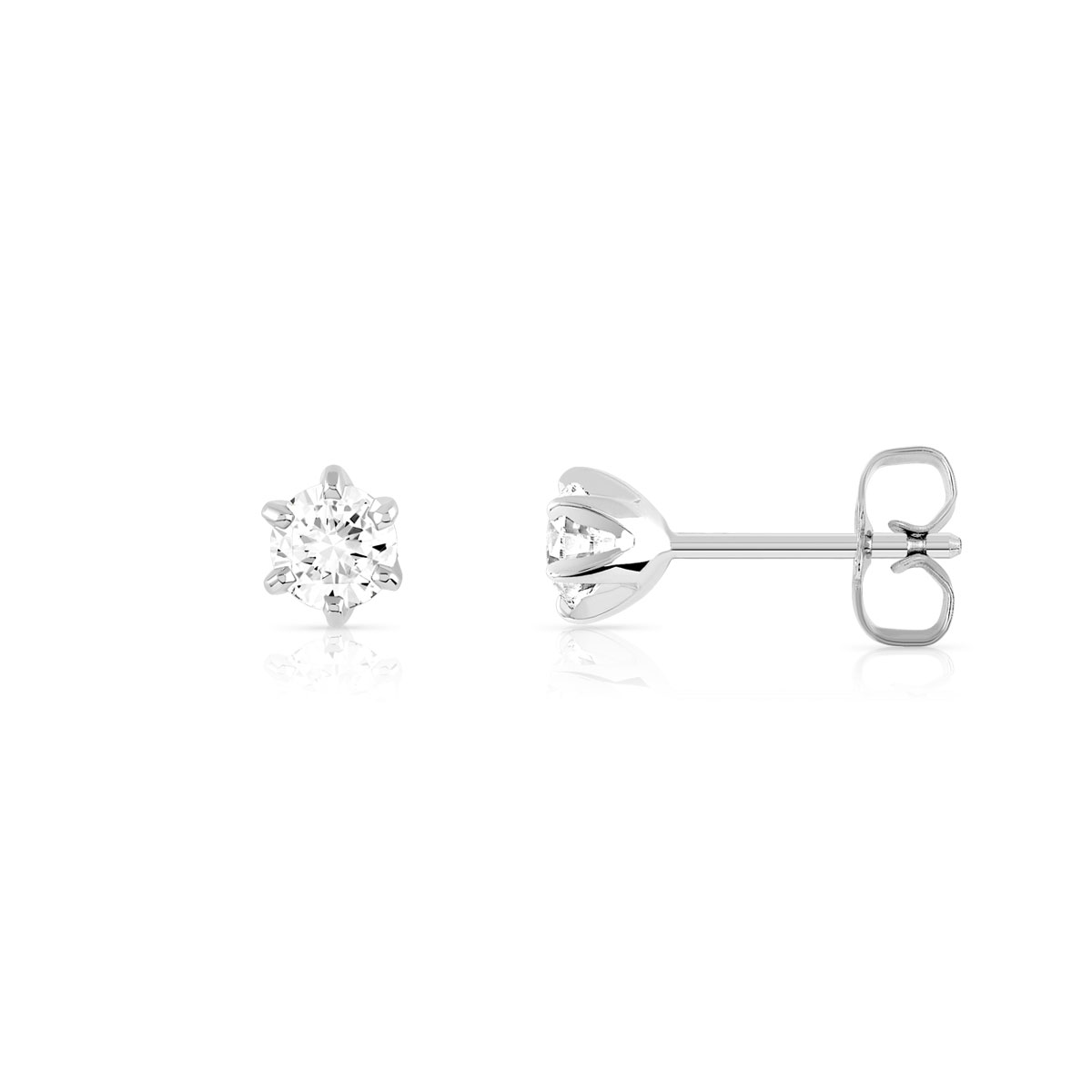 Boucles d'oreilles or 750 blanc diamant H/P1