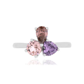 Bague argent 925 zirconias pierre imitation
