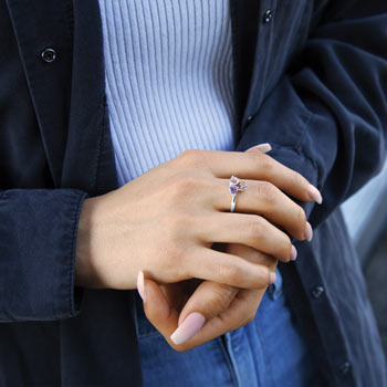 Bague argent 925 zirconias pierre imitation