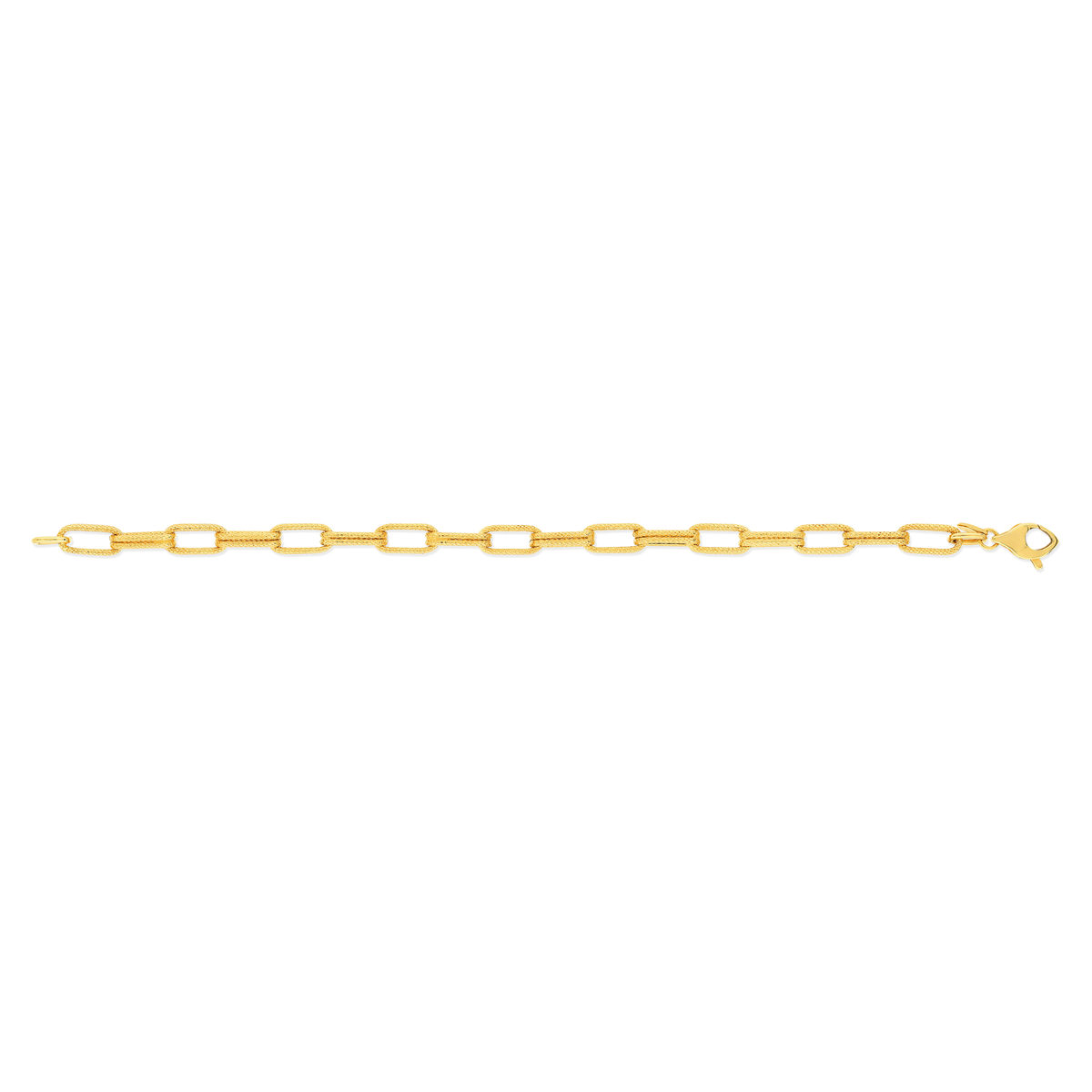 Bracelet or jaune 375 double chaîne maille ovale - vue 2