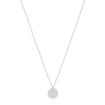 Collier acier maille forçat coeur 45 cm