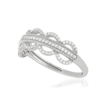 Bague or blanc 375 diamants