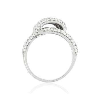 Bague argent 925 volute zirconias