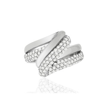 Bague argent 925 volute zirconias